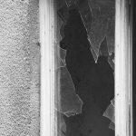 broken, glass, window
