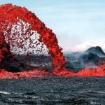 Erupting Lava during Daytime